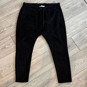 DECJUBA Black Velour Drawstring Harem Pants